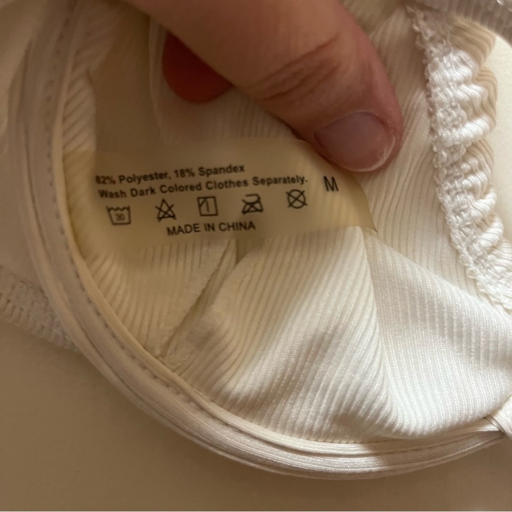 White Tie-Front Bikini with Adjustable Straps - Picture 6 of 7